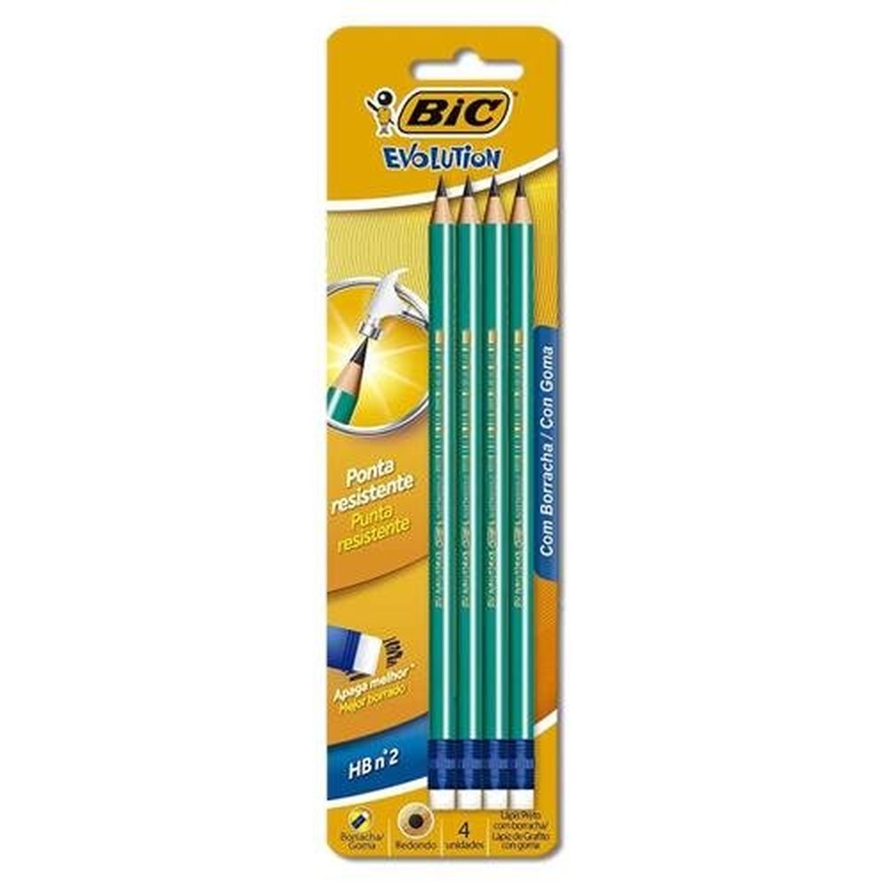 Lapis Bic Evolution 4X1 Com Borracha