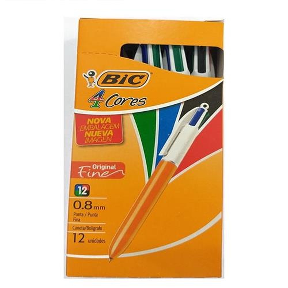 Caneta Bic 4Cores Fine 0.8Mm 12X1