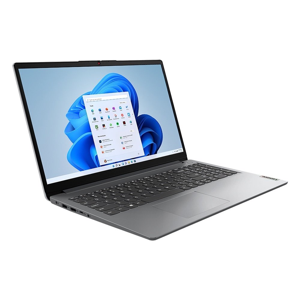 Notebook Lenovo IdeaPad 1i 82VY000TBR - Tela de 15.6", Intel Core i3-1215U, 256GB SSD, 4GB RAM, Windows 11, Cinza