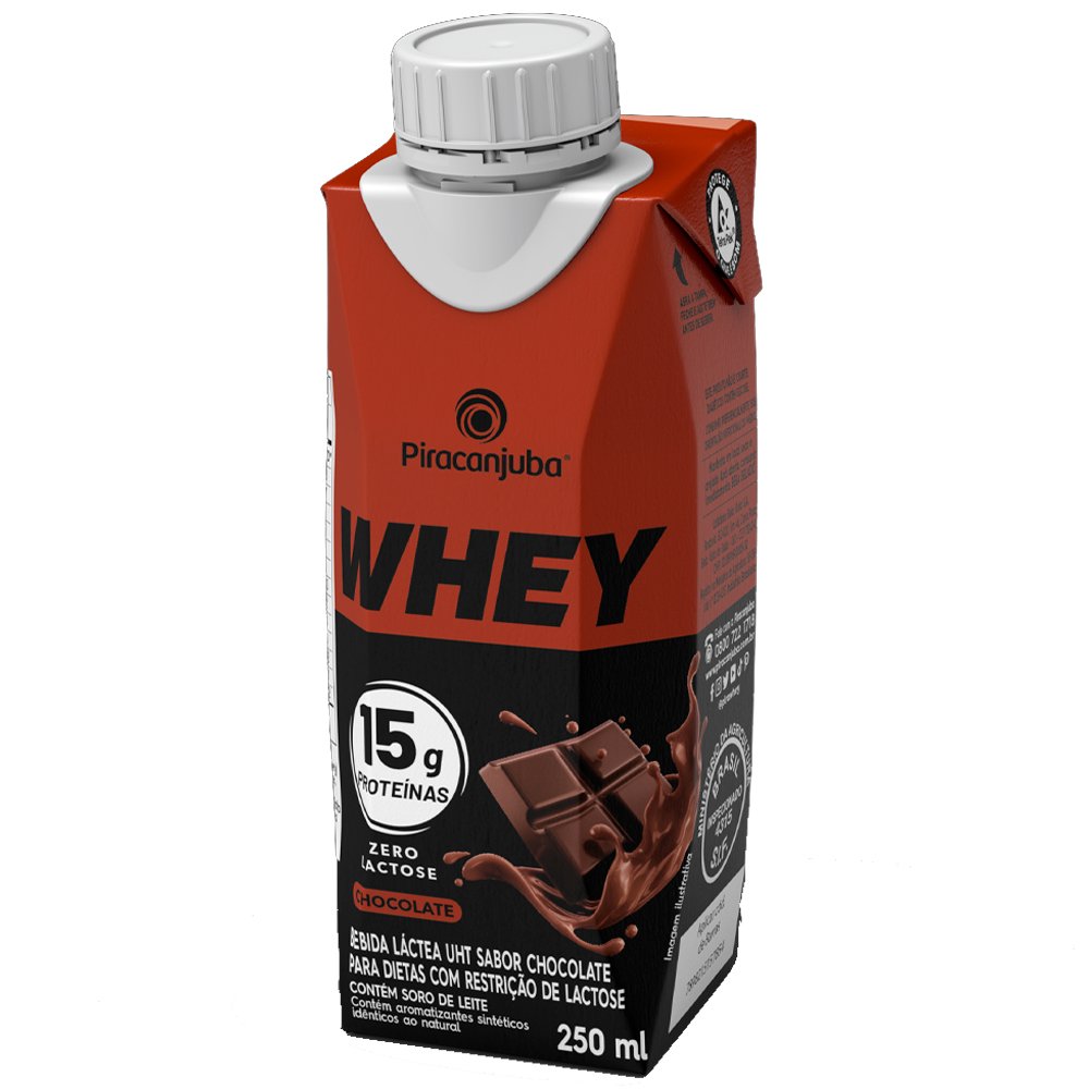 Whey Zero Lactose 15g Chocolate Piracanjuba 250ml