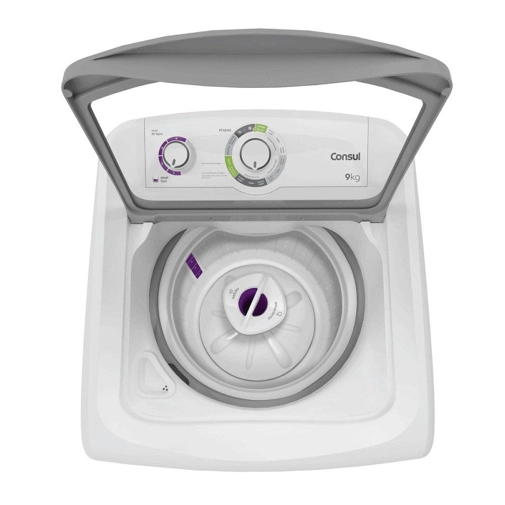 Máquina de Lavar Roupas 9Kg Consul CWB09BBANA - Ciclo Edredom, Dual Dispenser, Dosagem Extra Econômica, Branco, 110V