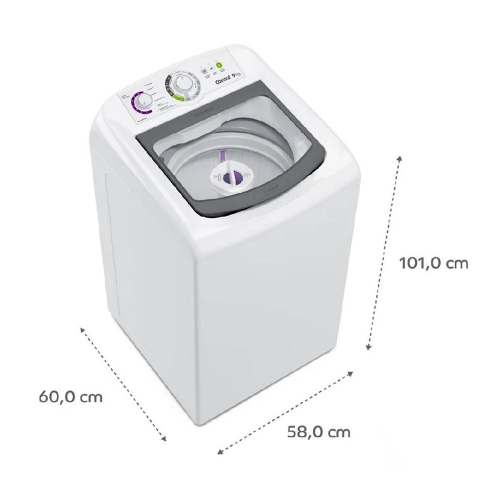 Máquina de Lavar Roupas 9Kg Consul CWB09BBANA - Ciclo Edredom, Dual Dispenser, Dosagem Extra Econômica, Branco, 110V