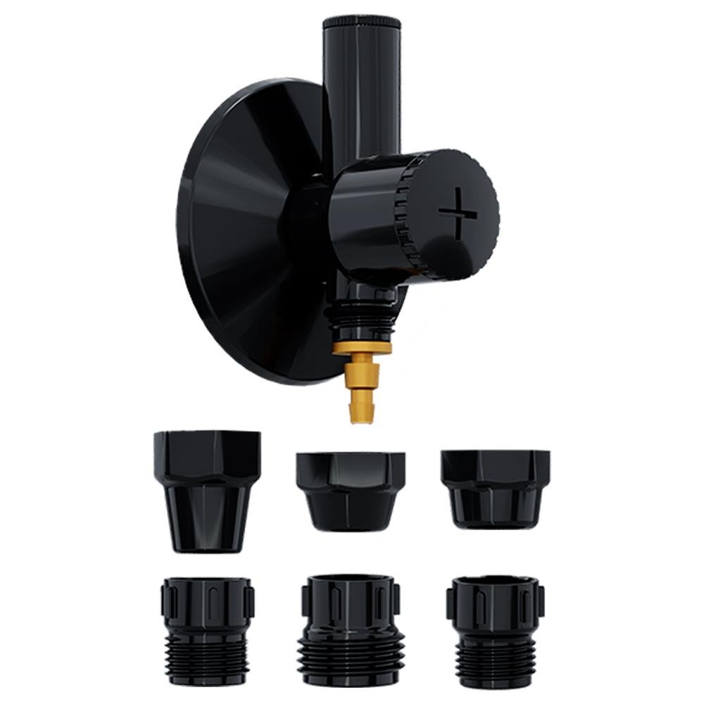 Adaptador Para Filtro Em Abs Black Com Registro Integrado