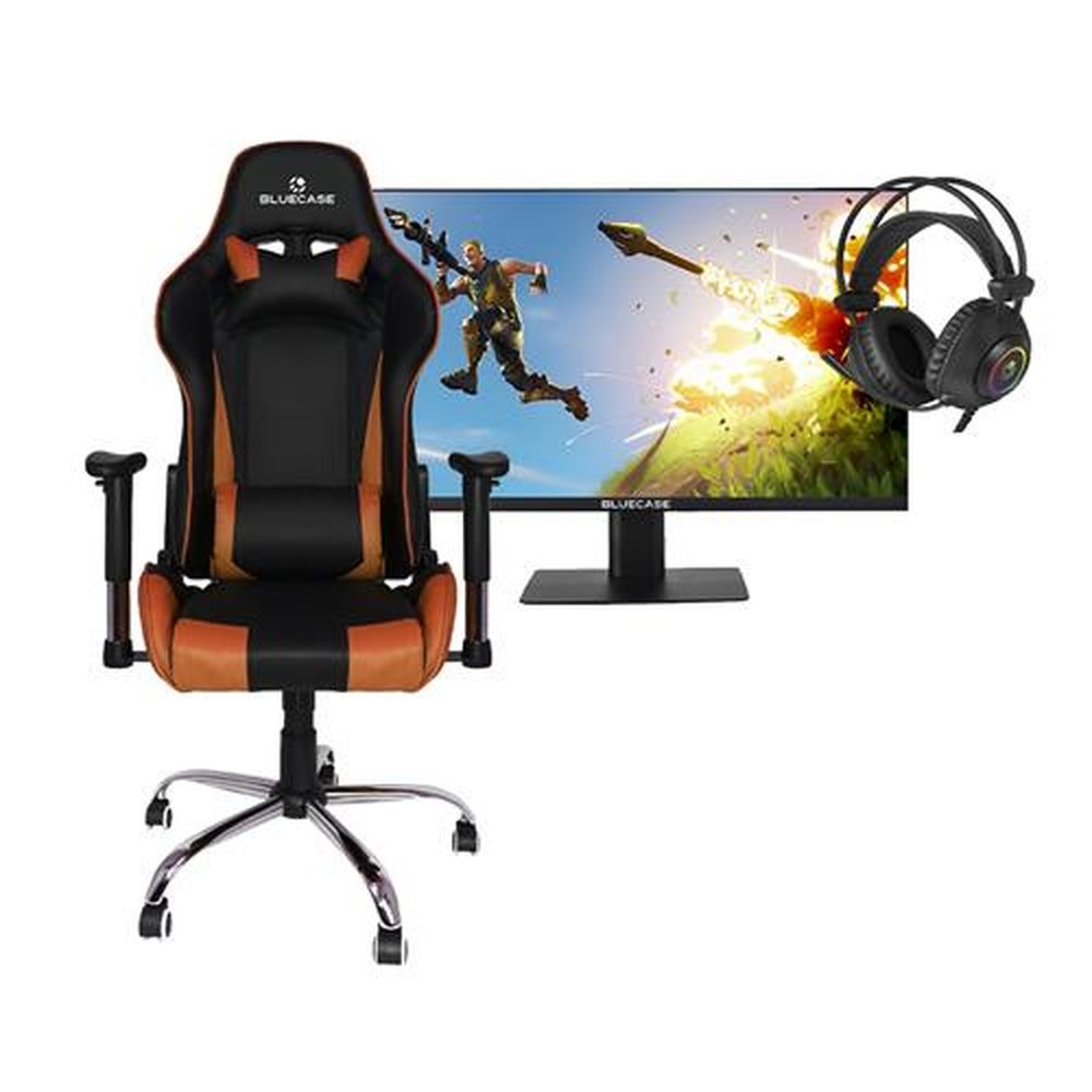 Kit Monitor Gamer 23.8" Full HD 100Hz + Cadeira Gamer Titanium + Headset Gamer - Bluecase