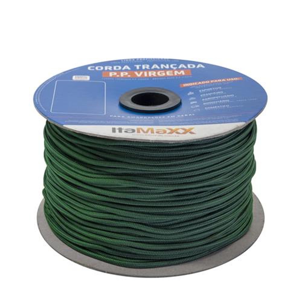 Corda Trancada Polipropileno Verde Oliva 10mm x 120m