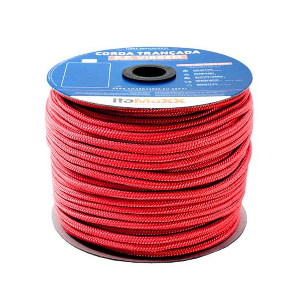 Corda Trancada Polipropileno Vermelha 6mm x 150m