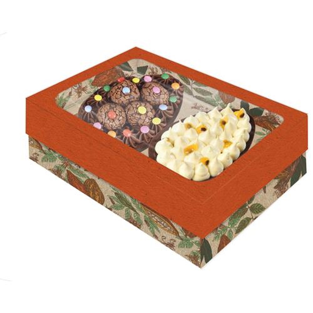 Caixa para 2 Ovos Tampa Com Visor Pascoa Tropical