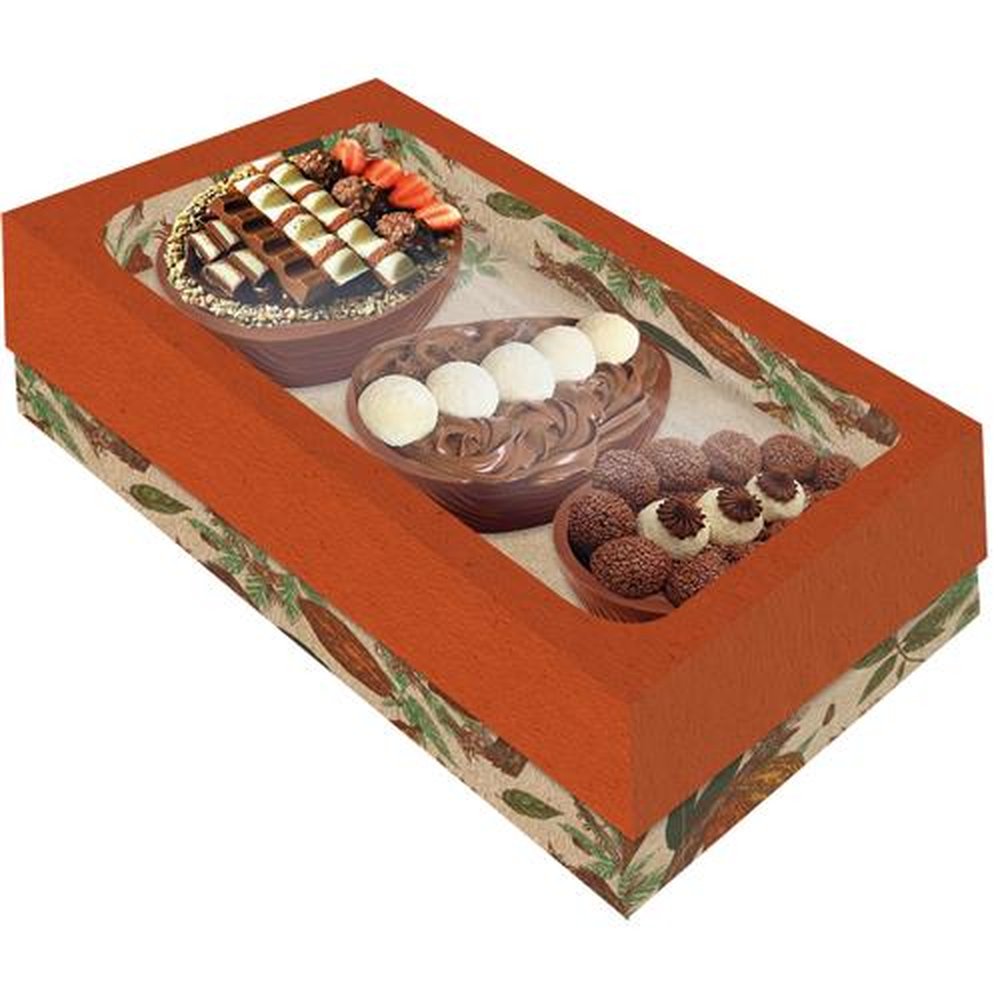 Caixa para 3 Ovos Tampa Com Visor Pascoa Tropical