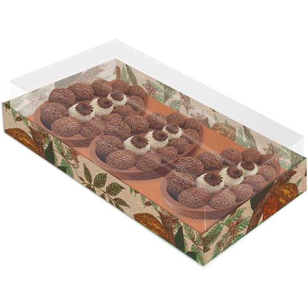 Caixa para 3 Ovos Tampa Transparente Pascoa Tropical