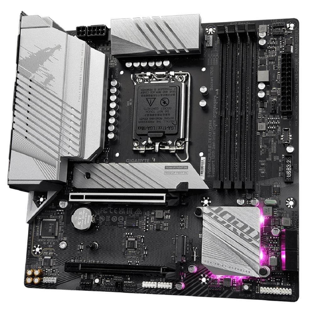 Placa Mãe Gigabyte B760M Aorus Elite DDR4, Chipset B760, Intel LGA 1700, mATX