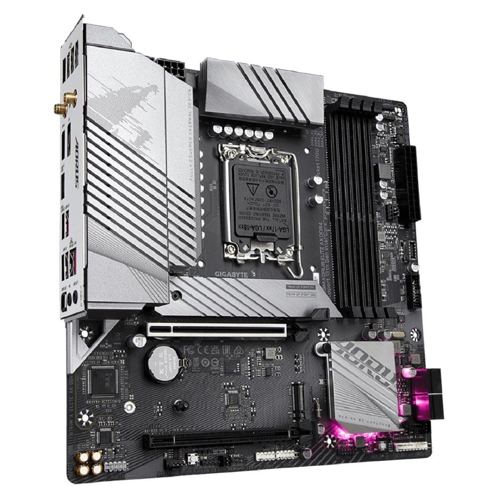 Placa Mãe Gigabyte B760M Aorus Elite AX DDR4, Chipset B760, Intel LGA 1700, mATX