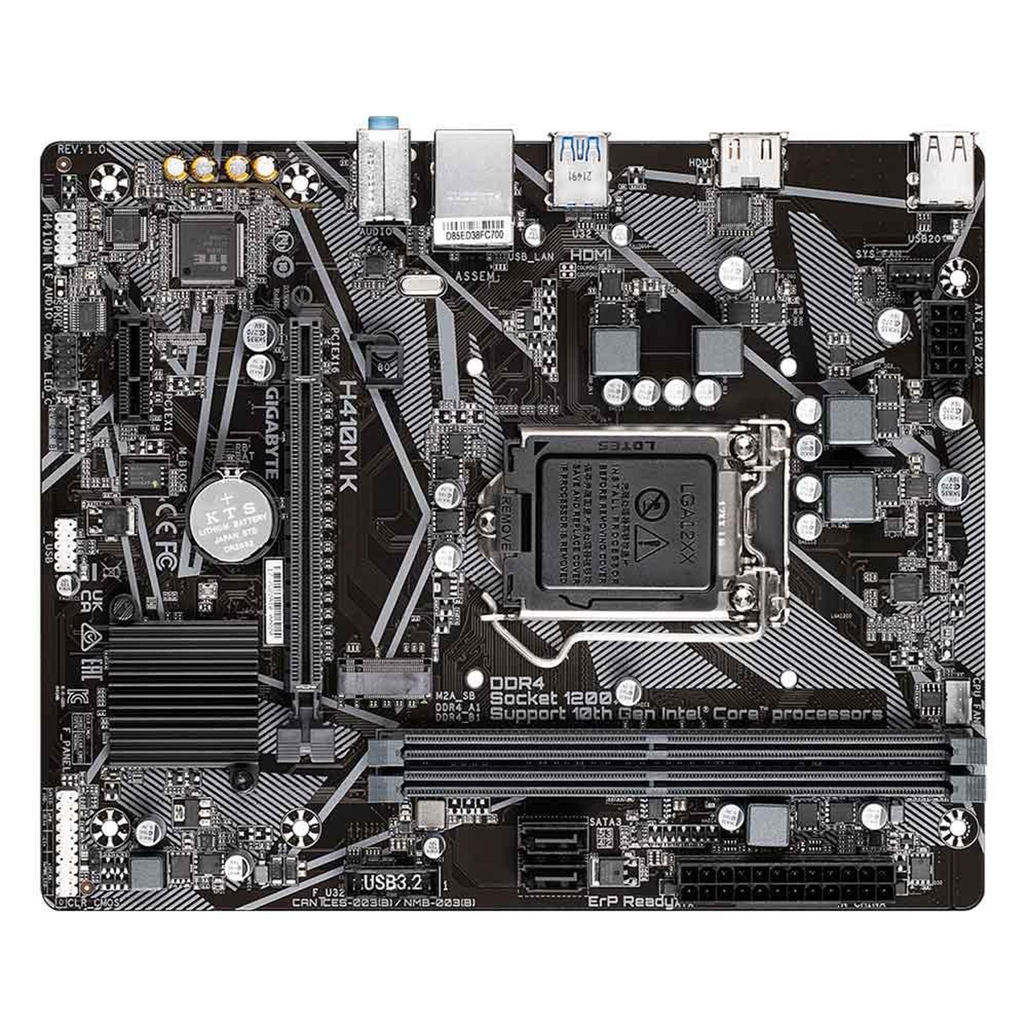Placa Mãe Gigabyte H410M K R2.0, DDR4, LGA1200, Micro ATX