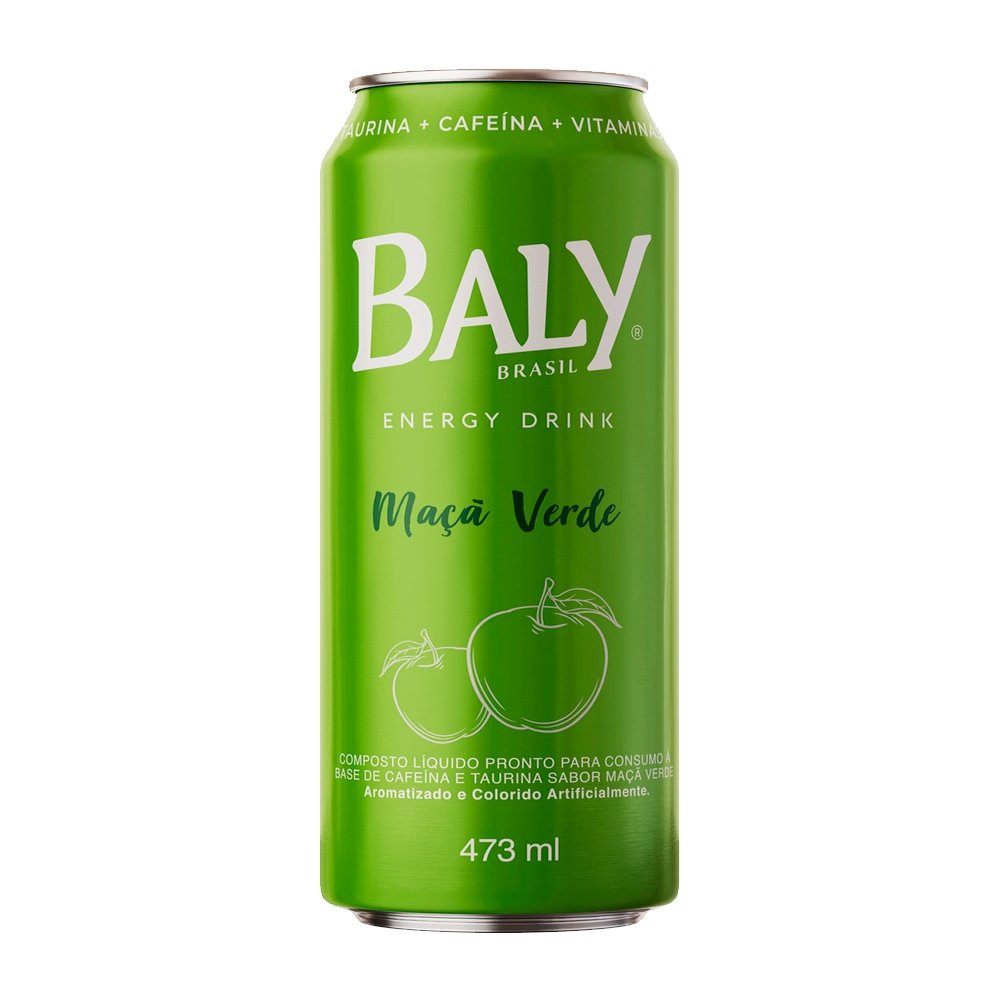 Energético Baly Maça Verde Lata 473ml - Embalagem com 6 Unidades
