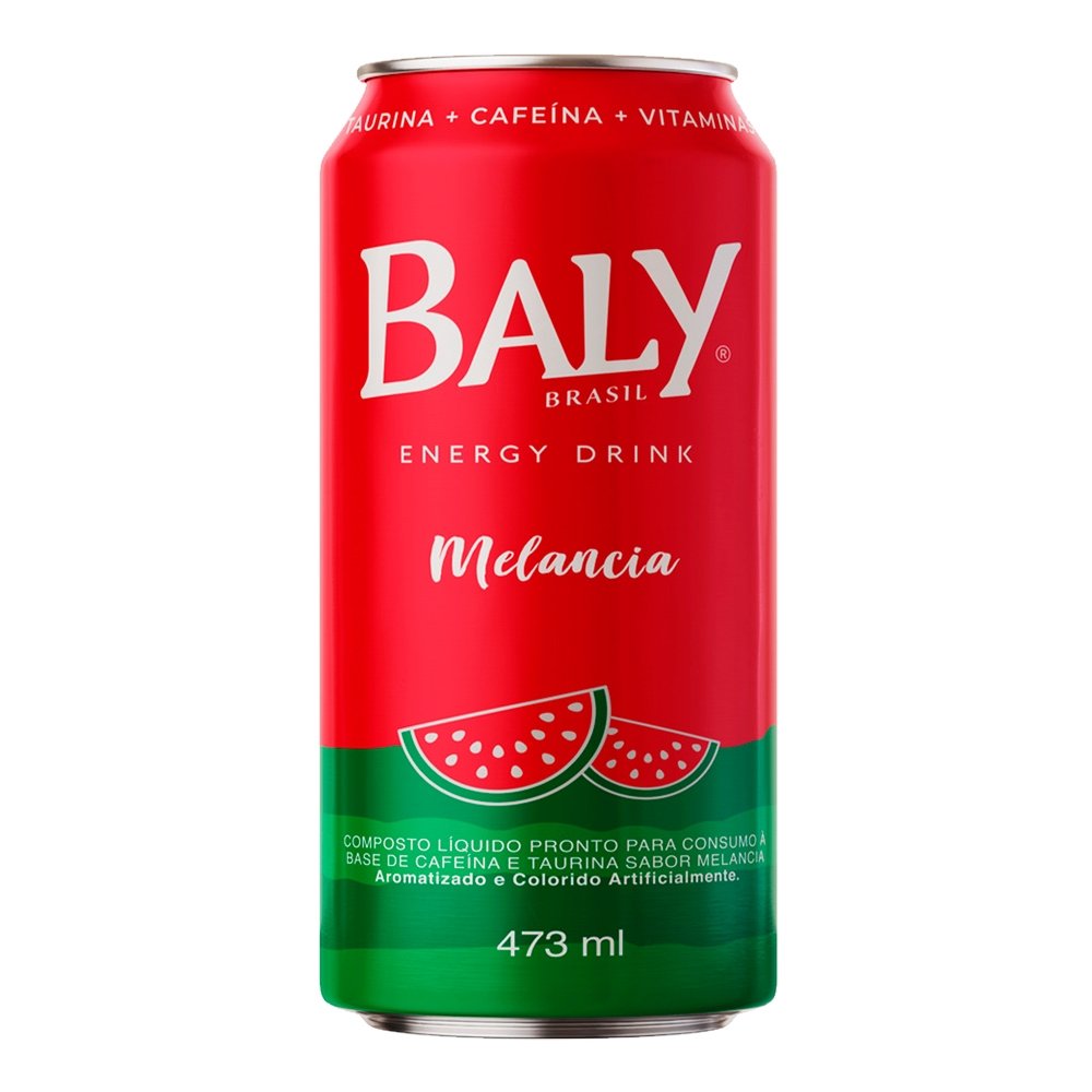 Energético Baly Melancia 473ml - Embalagem com 6 Unidades