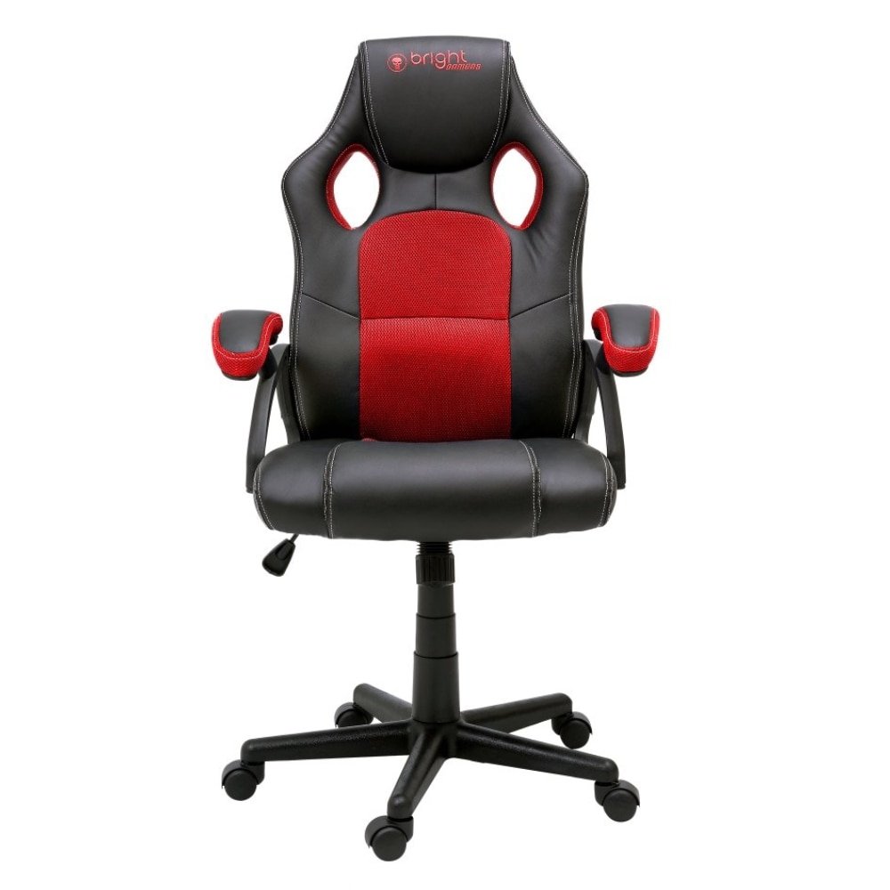 Cadeira Gamer Bright 602 - 3 Níveis de Altura, Capacidade 120 Kg, Preto/Vermelho