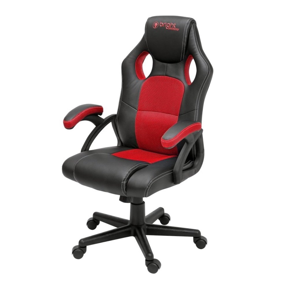 Cadeira Gamer Bright 602 - 3 Níveis de Altura, Capacidade 120 Kg, Preto/Vermelho