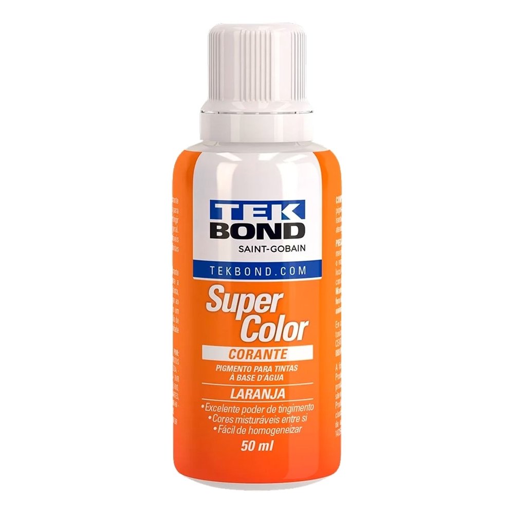 Corante Líquido Tekbond Laranja 50ml - Embalagem com 12 Unidades