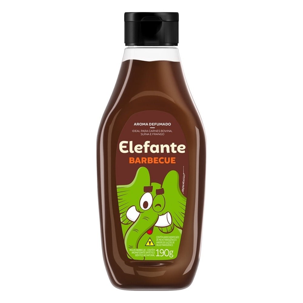 Molho Barbecue Elefante Squeeze 190g - Embalagem com 24 Unidades