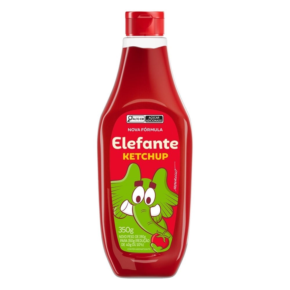 Ketchup Elefante Clássico Squeeze 350g - Embalagem com 24 Unidades
