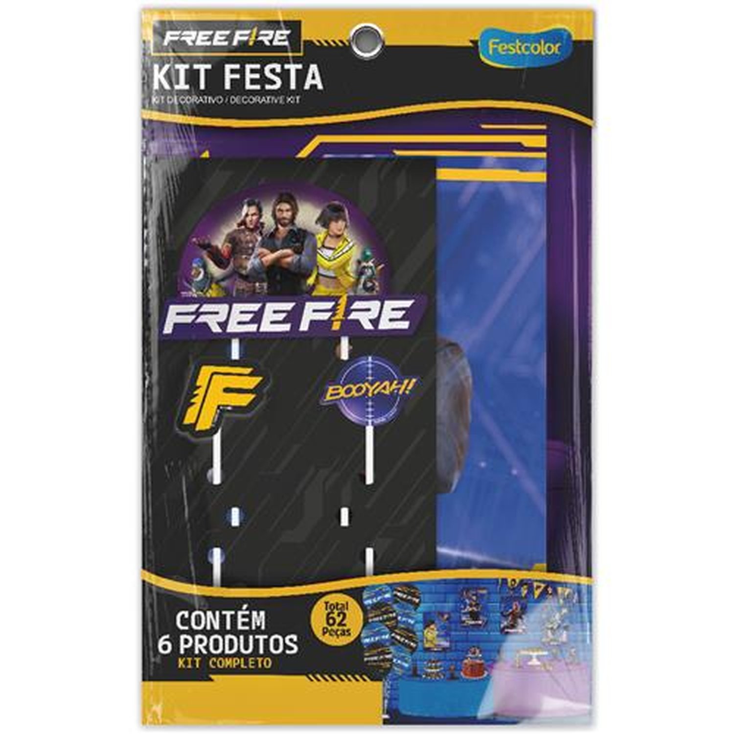 Kit Festa Free Fire Gamer - Embalagem com 1 unidade.