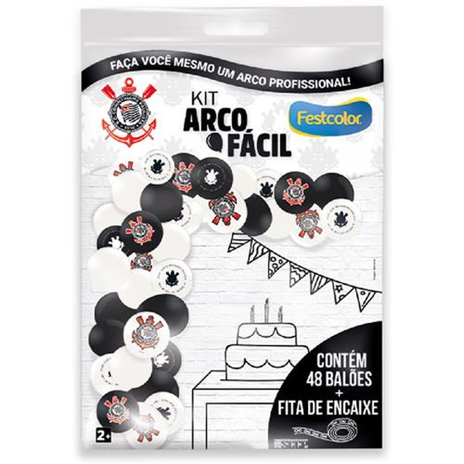 Kit Arco Facil De Baloes Corinthians