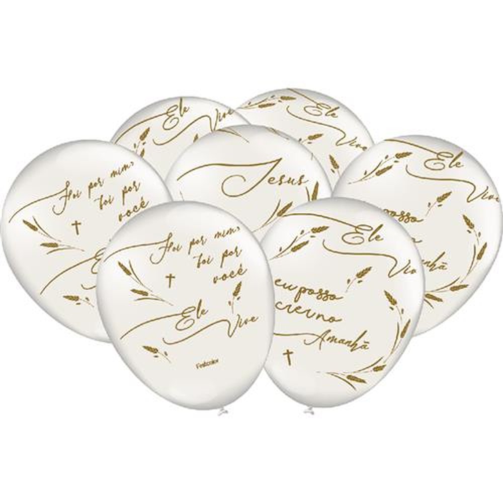 Balao Pascoa Jesus - Embalagem com 25 unidades.