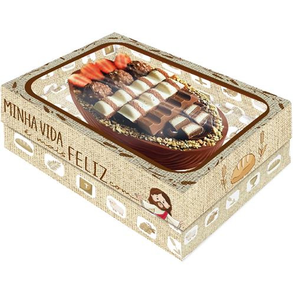 Caixa Ovo 3 Em 1 Tampa Com Visor P Pascoa Jesus