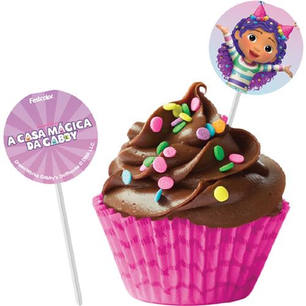 Bandeirinha Para Docinhos Casa Magica Da Gabby