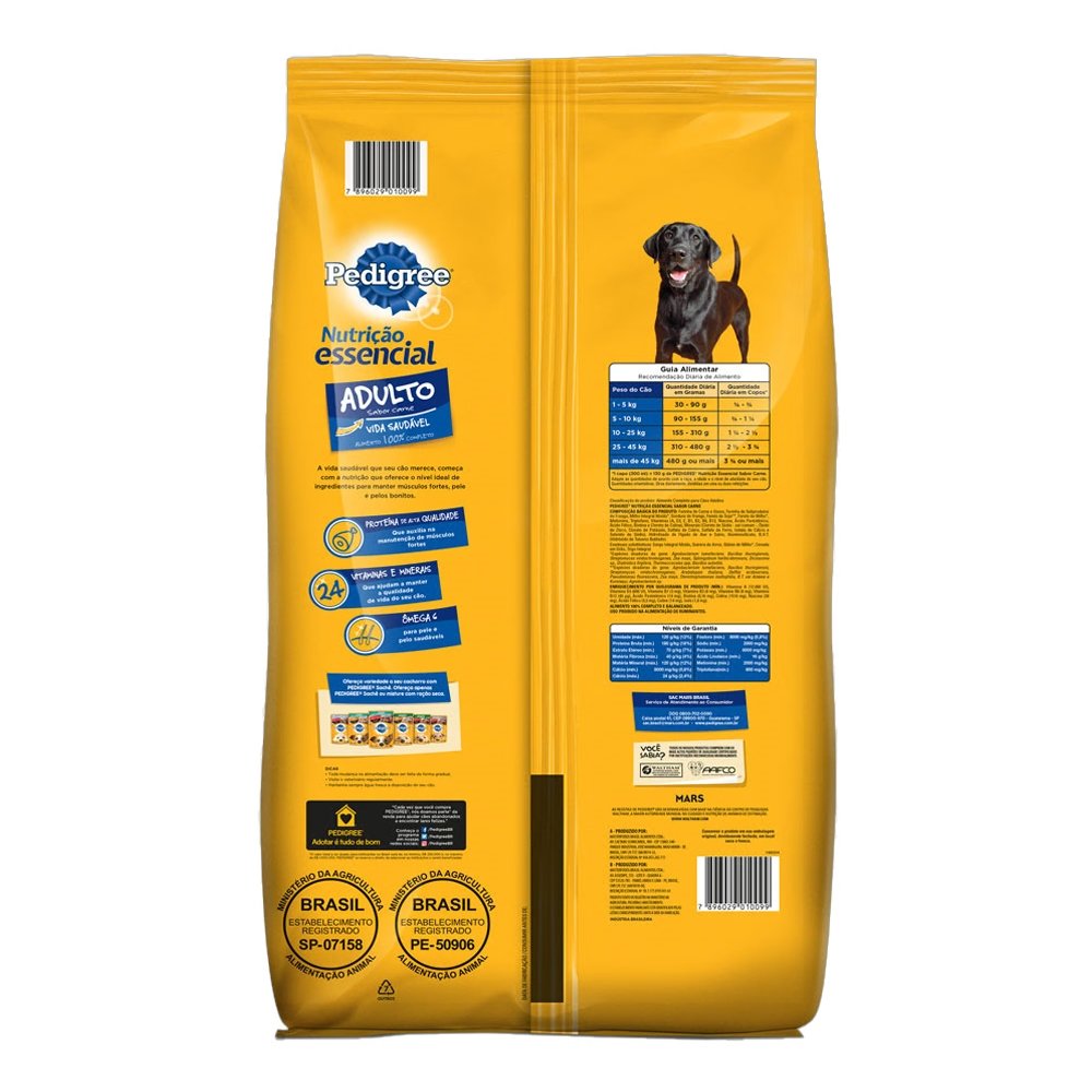 Ração Pedigree Carne Nutrição Essesncial 10,1 Kg