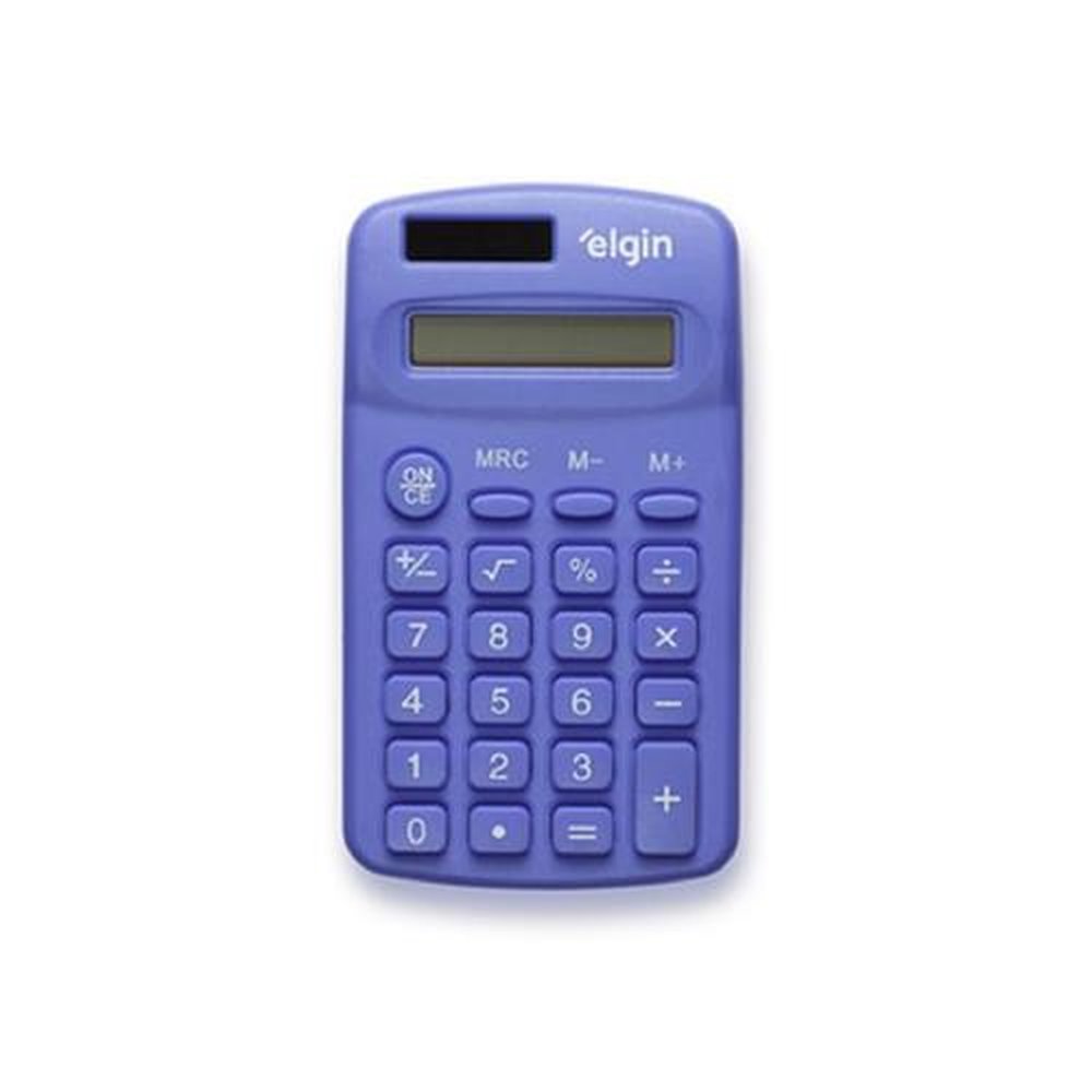 Calculadora de Bolso Elgin Cb 1485 Com 8 Digitos Solar Azul