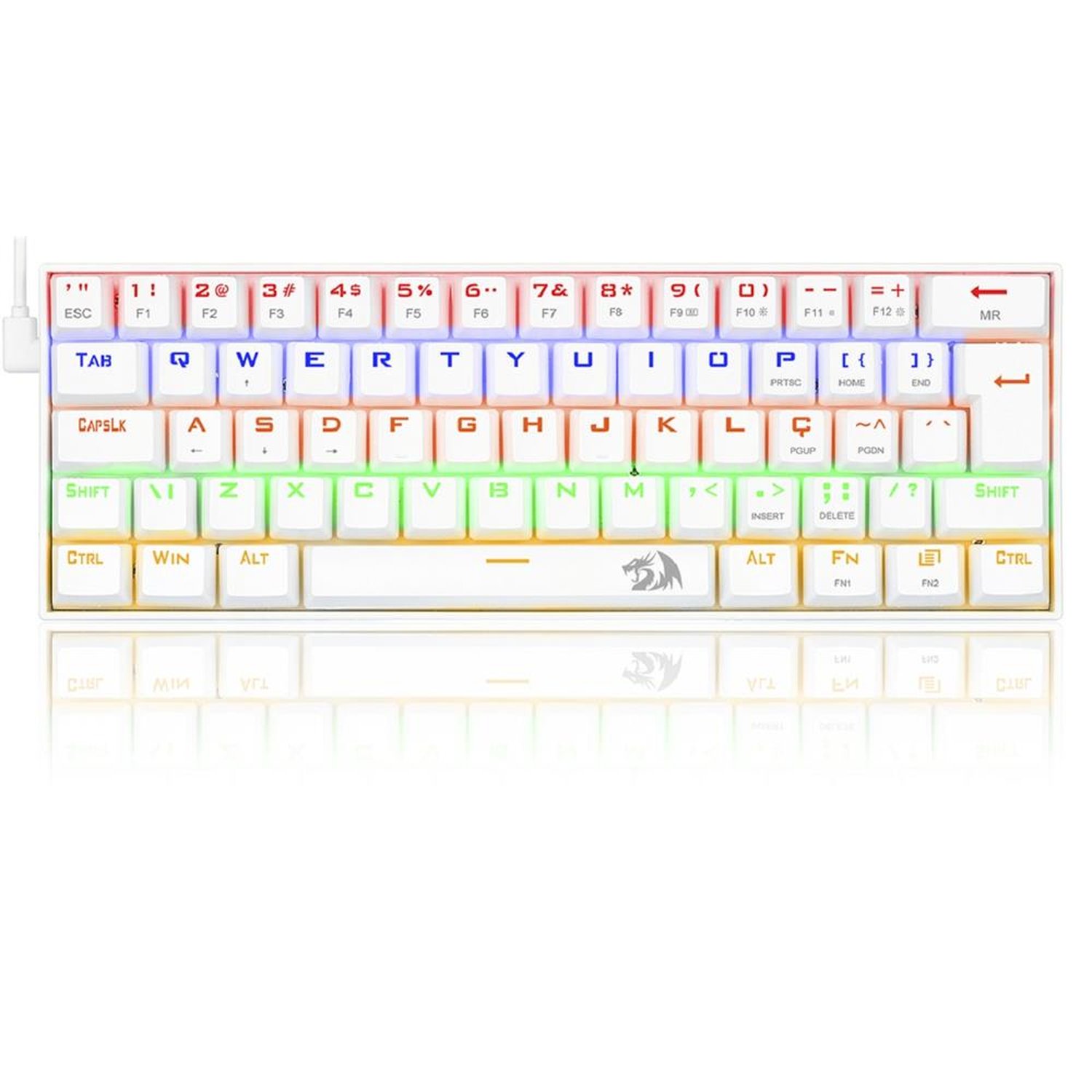 Redragon Lakshmi Rainbow Abnt2 Layout 60 Brown Lunar White | Martins ...
