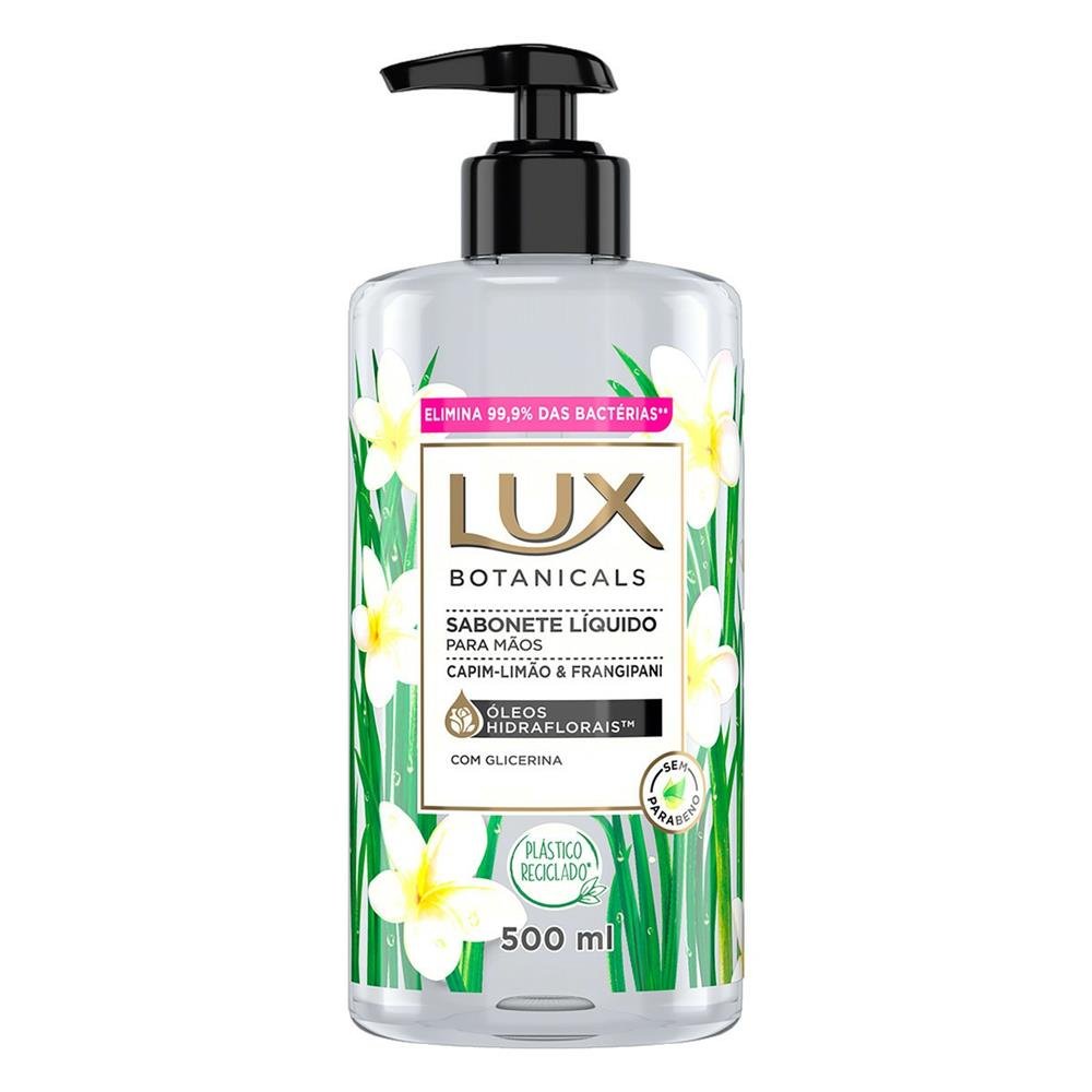 Sabonete Liquido Lux Para Maos Capim Limao Com Frangipani 500ml