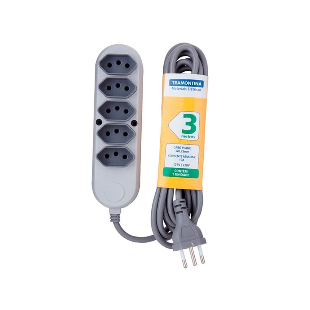 Extensão 03M Pp 2P+T 5 Saidas Tramontina