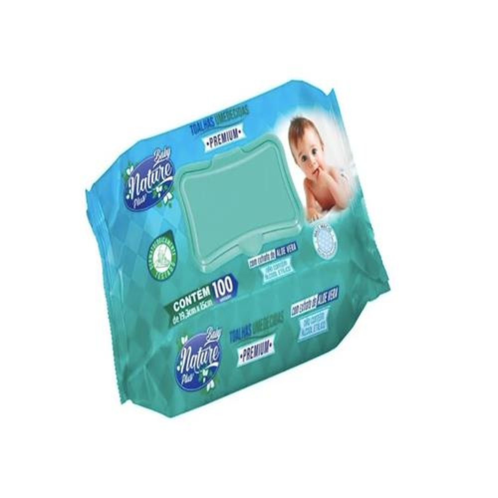 Toalhinha Umedecida Nature Baby Plus Com Tampa - 100 Unid