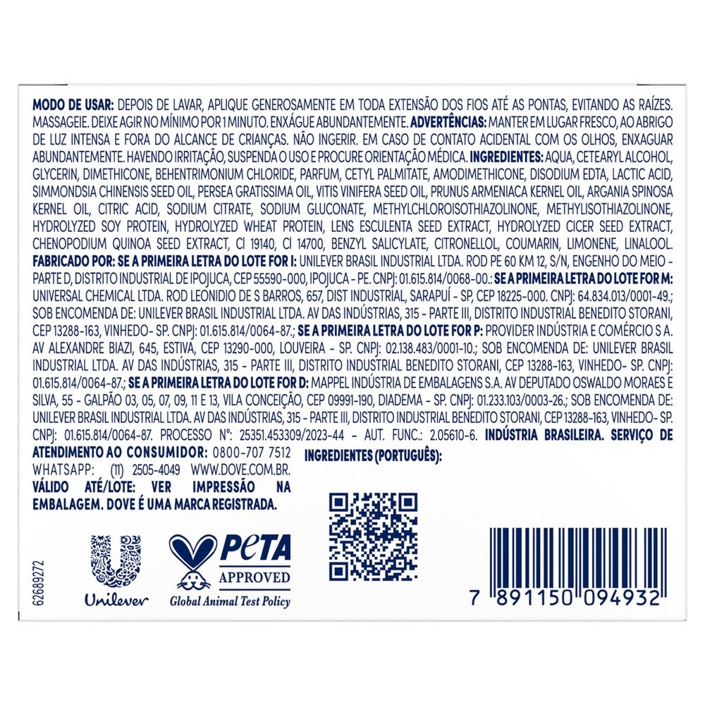 Máscara de Tratamento Dove 10 em 1 Brilho 270g