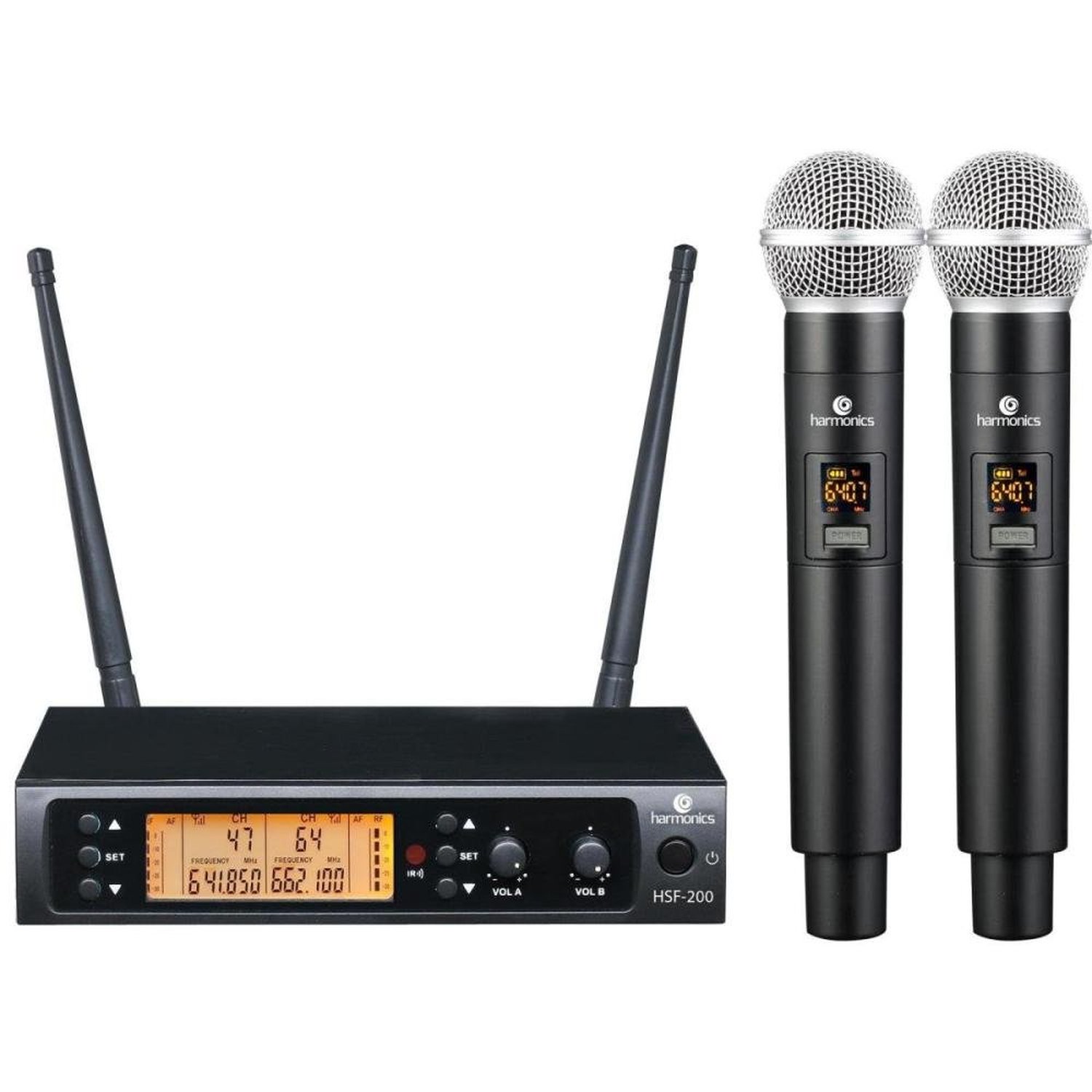 Microfone Sem Fio Harmonics Hsf-200 Duplo Un.Venda: Pc/1