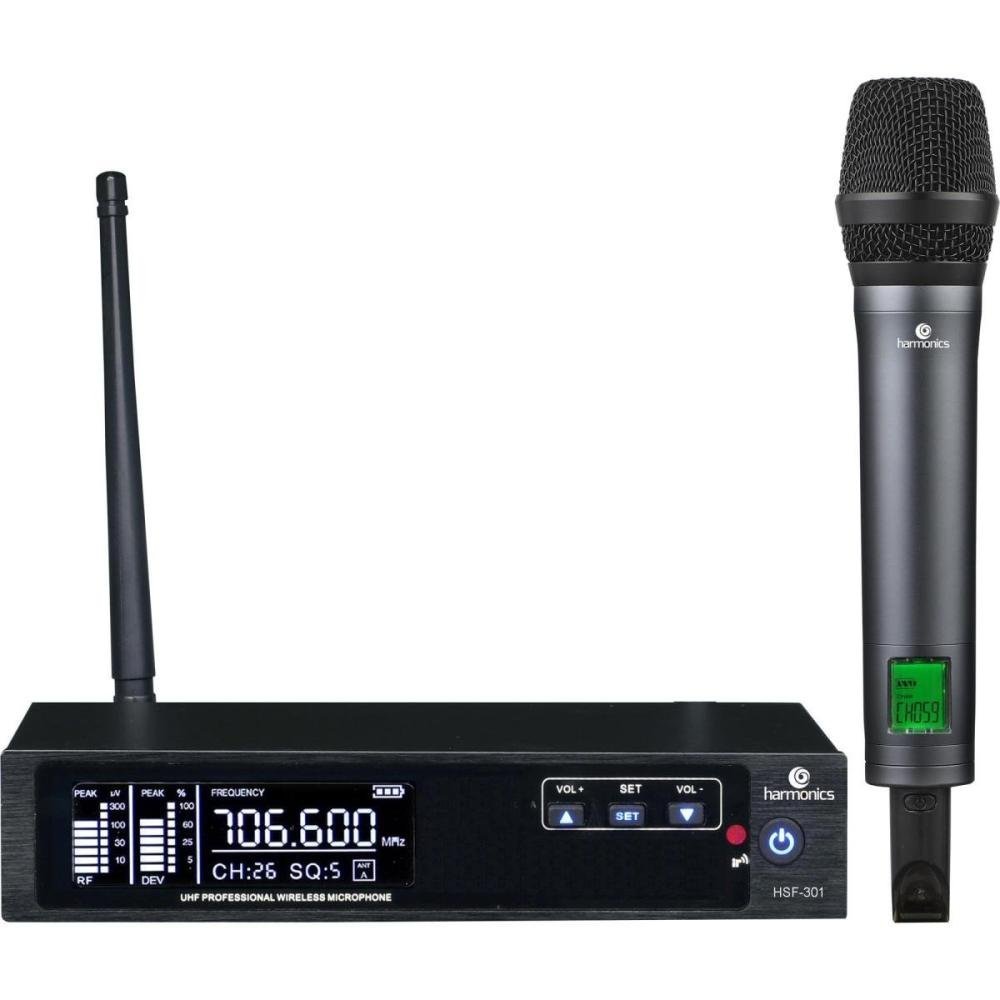 Microfone Harmonics HSF300-1 Sem Fio De Mão UHF Un.Venda: PC/1