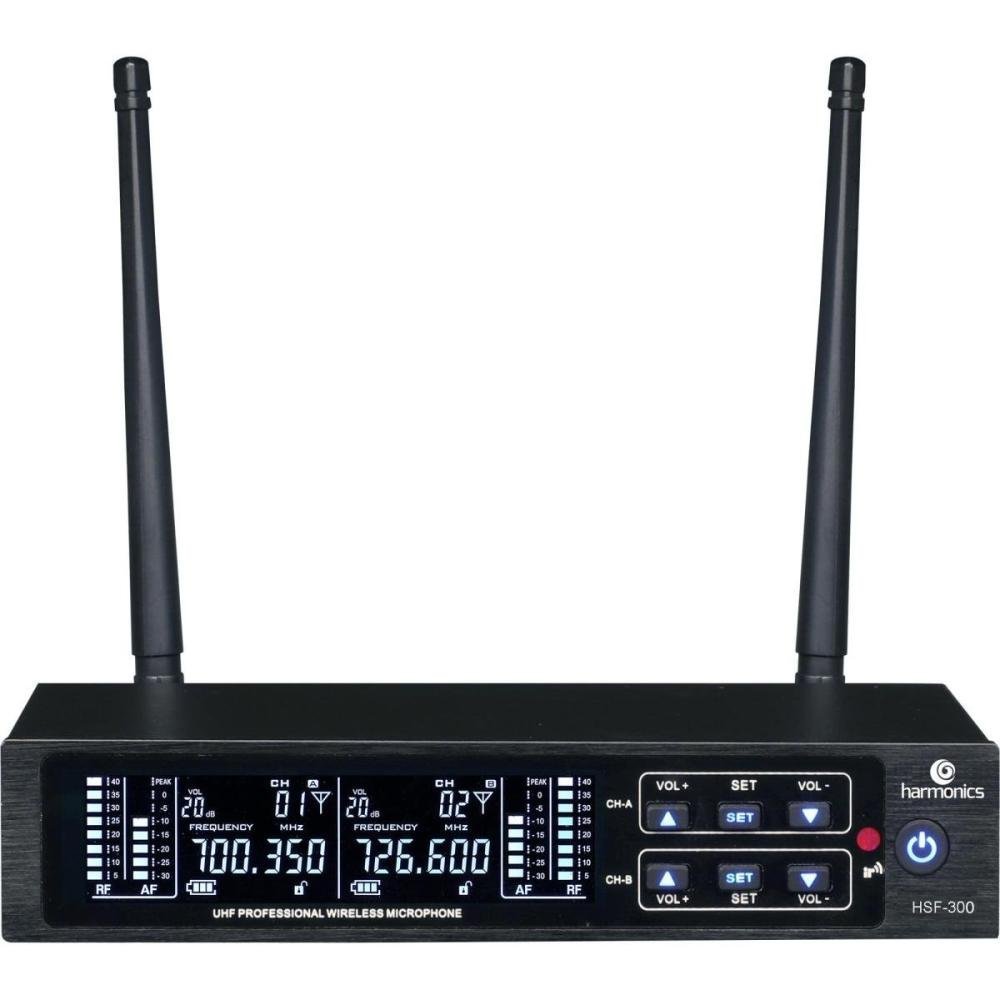 Microfone Sem Fio Harmonics HSF-300 Duplo Un.Venda: PC/1