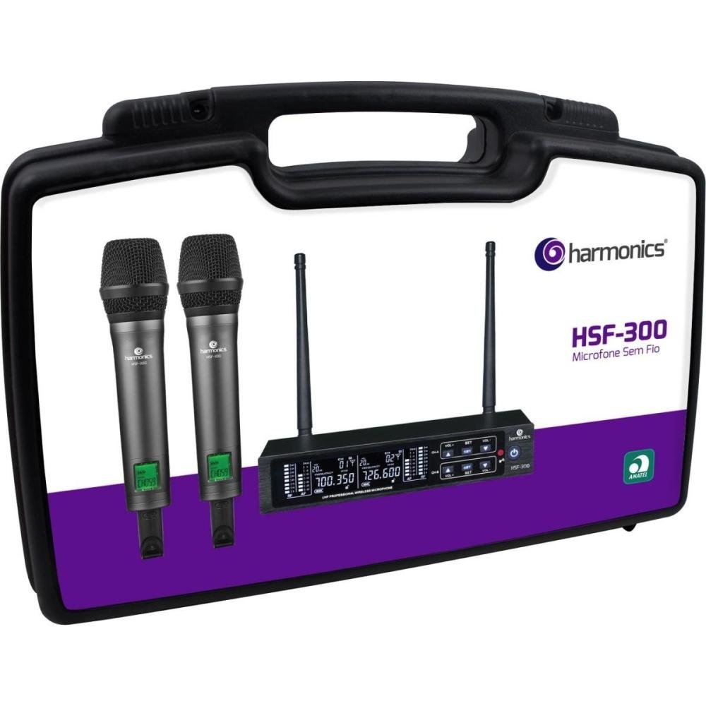Microfone Sem Fio Harmonics HSF-300 Duplo Un.Venda: PC/1