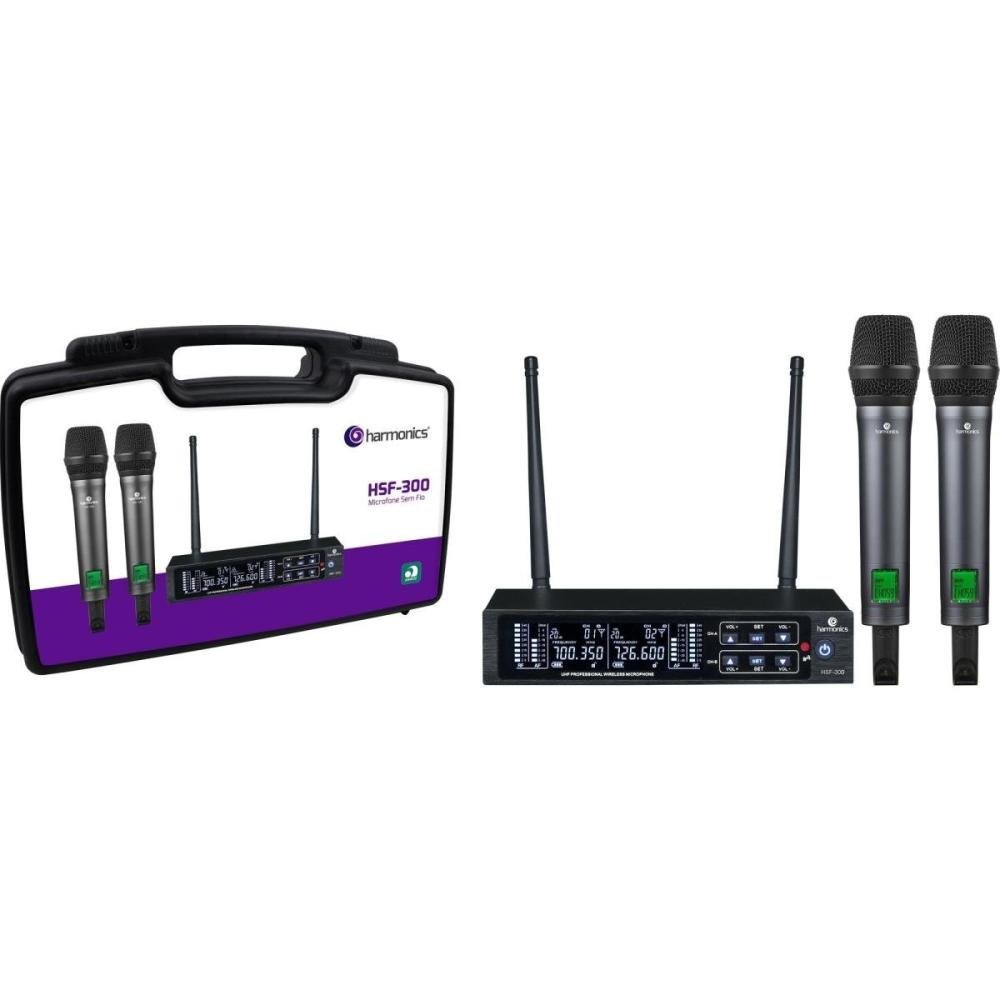Microfone Sem Fio Harmonics HSF-300 Duplo Un.Venda: PC/1