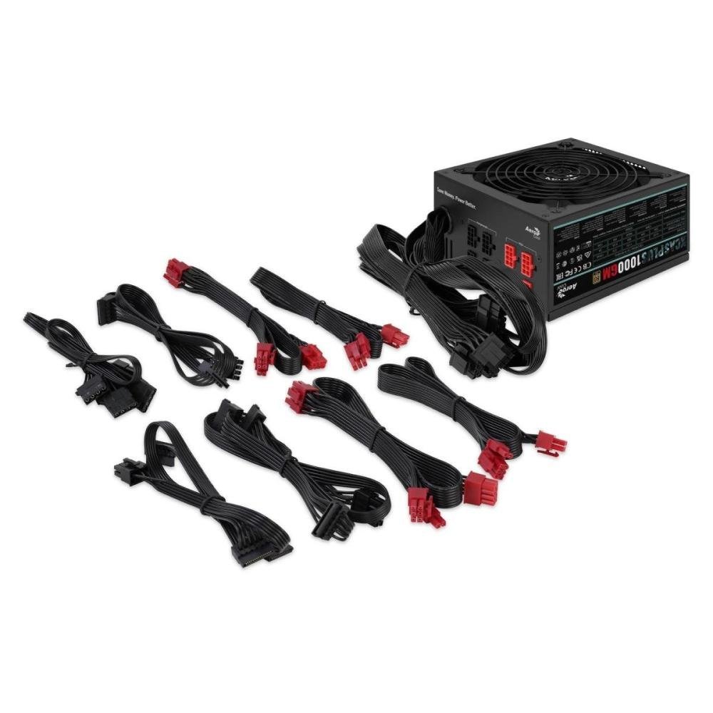 Fonte Gamer ATX Aerocool KCAS 80 Plus Gold 1000GM Sem Cabo