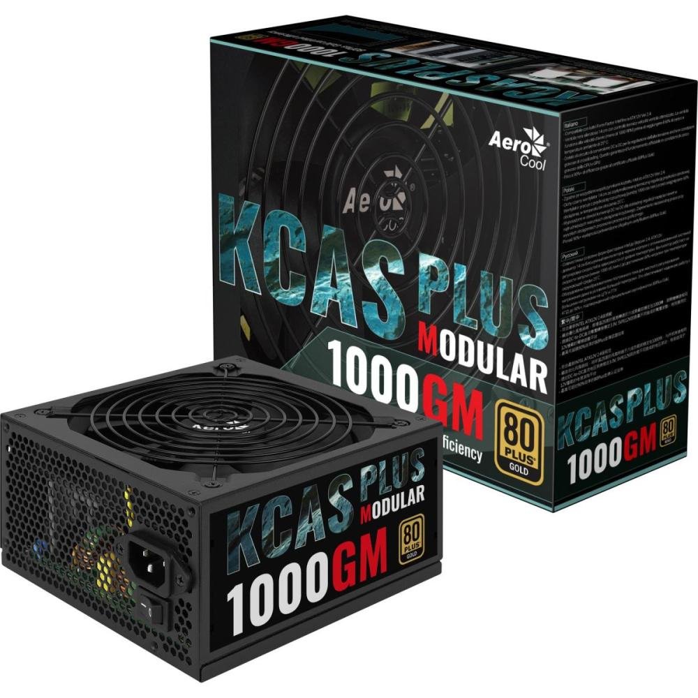 Fonte Gamer ATX Aerocool KCAS 80 Plus Gold 1000GM Sem Cabo