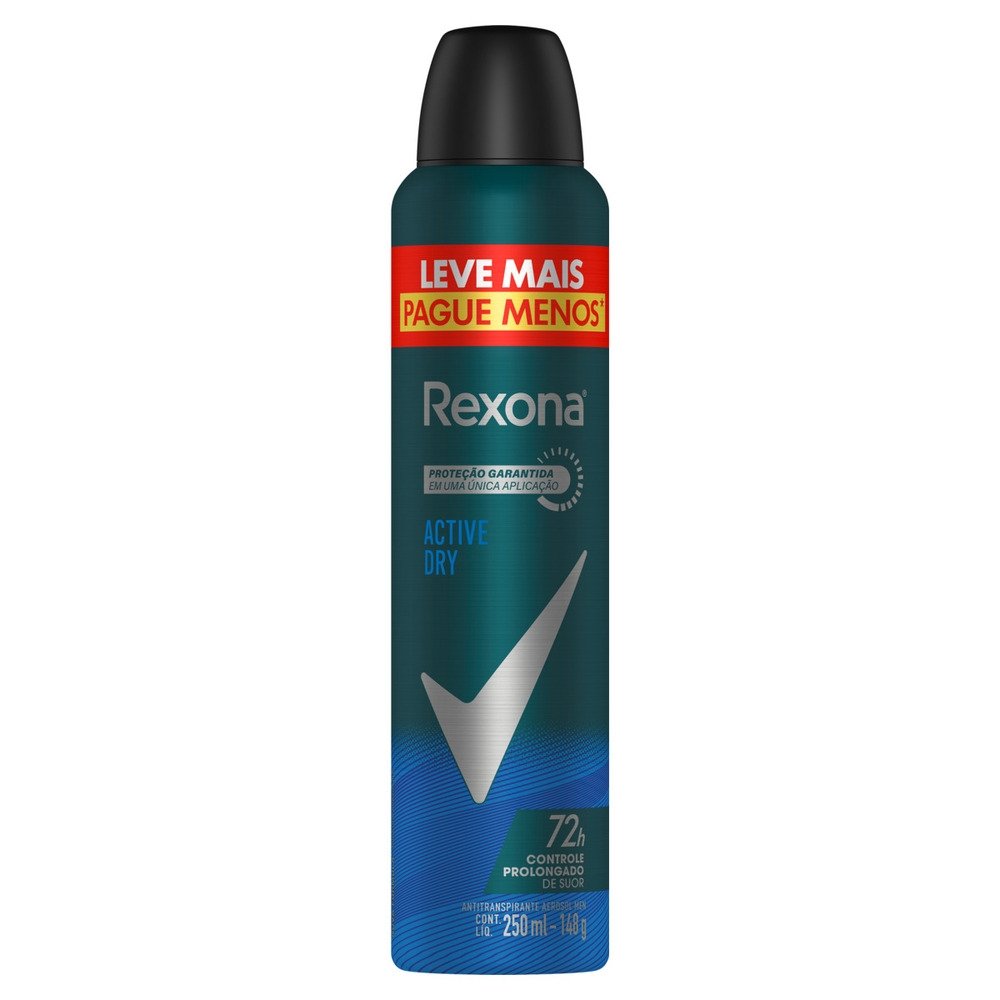 DESODORANTE REXONA AEROSOL MEN ACTIVE DRY 250ML