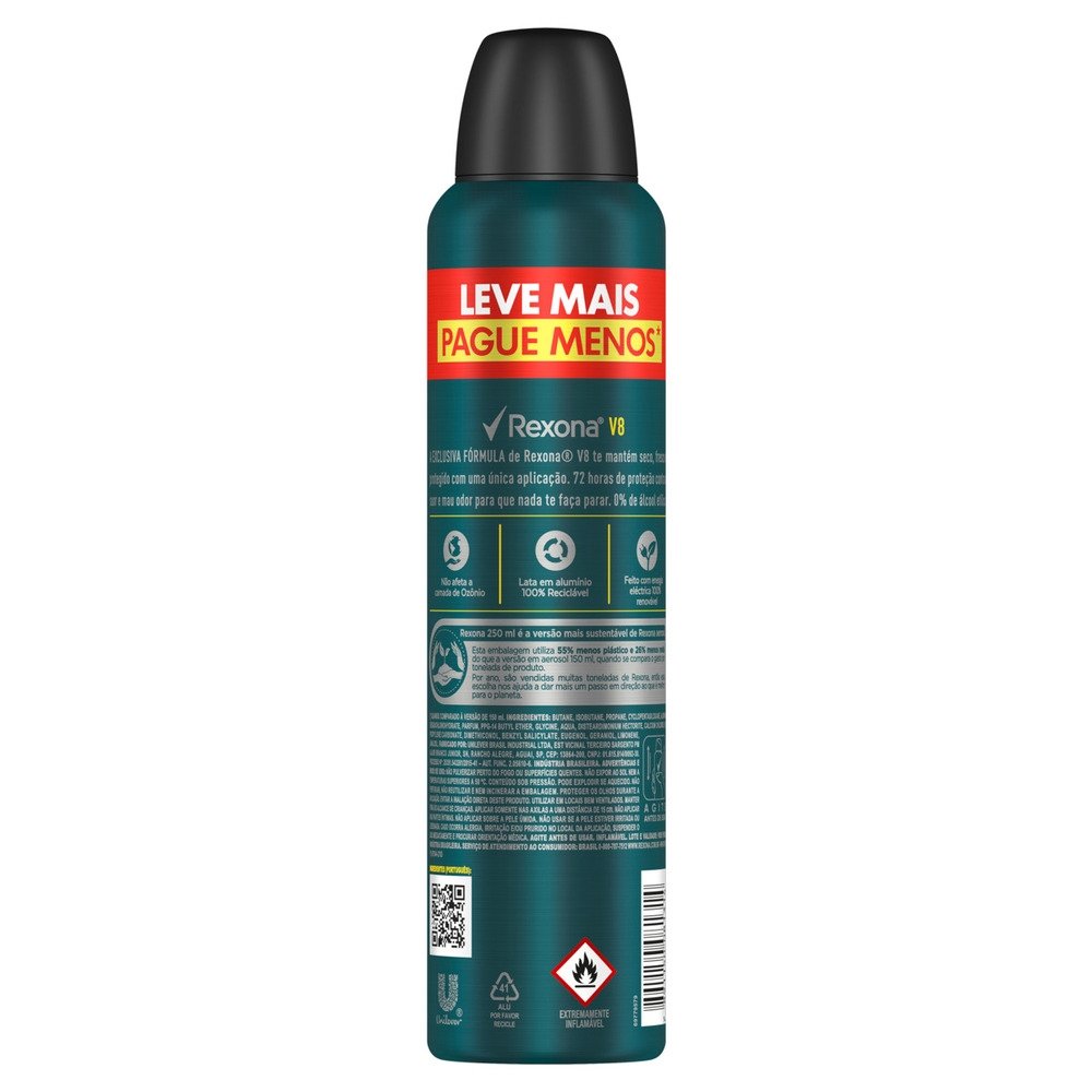 DESODORANTE REXONA AEROSOL MEN V8 250ML
