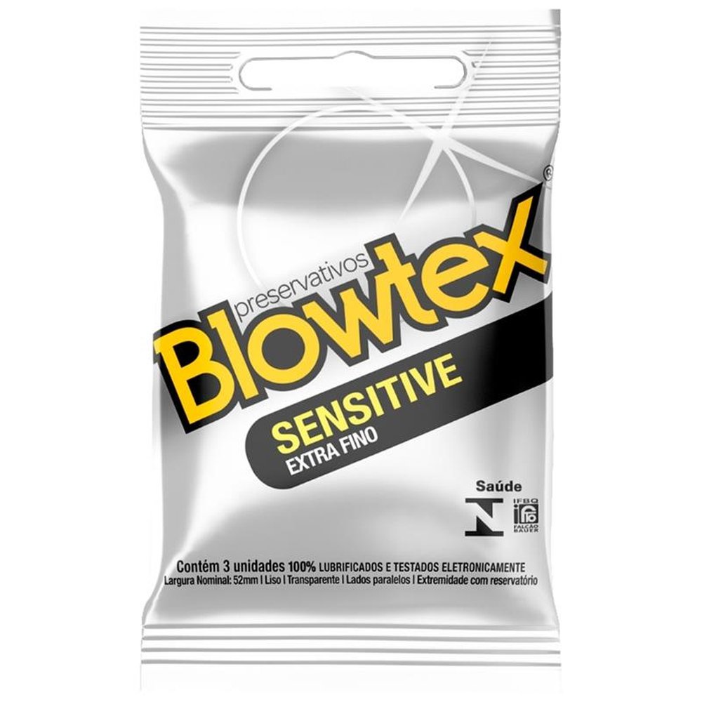 Preservativo Blowtex Lubrificado Sensitive - 12 Embalagens com 3 Unidades cada