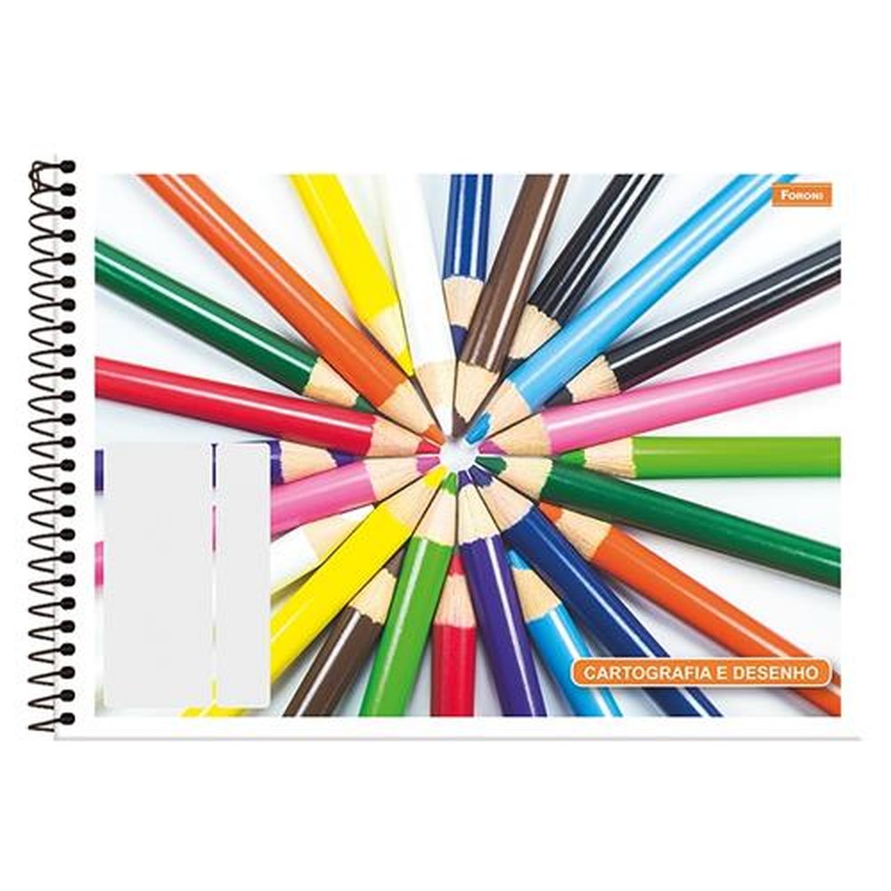 Caderno Cartografia/Desenho Foroni Capa Flexível 80 Folhas - Embalagem com 8 Unidades
