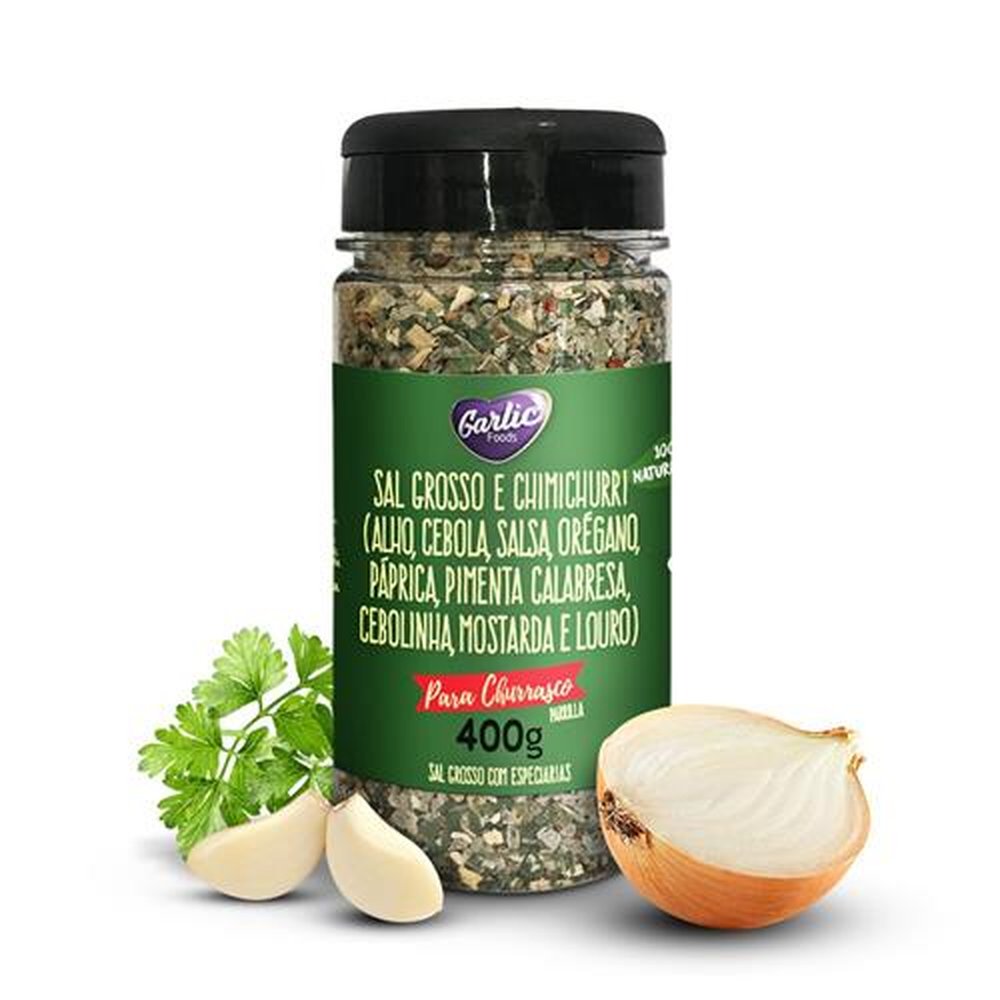 Sal Grosso de Parrilla Para Churrasco Temperado Chimichurri Garlic 400g
