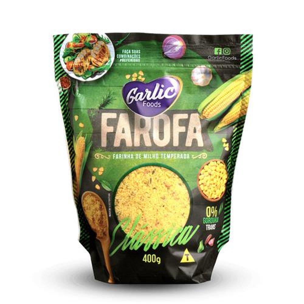 Farofa Milho Temperada Gourmet Tradicional Garlic 400g