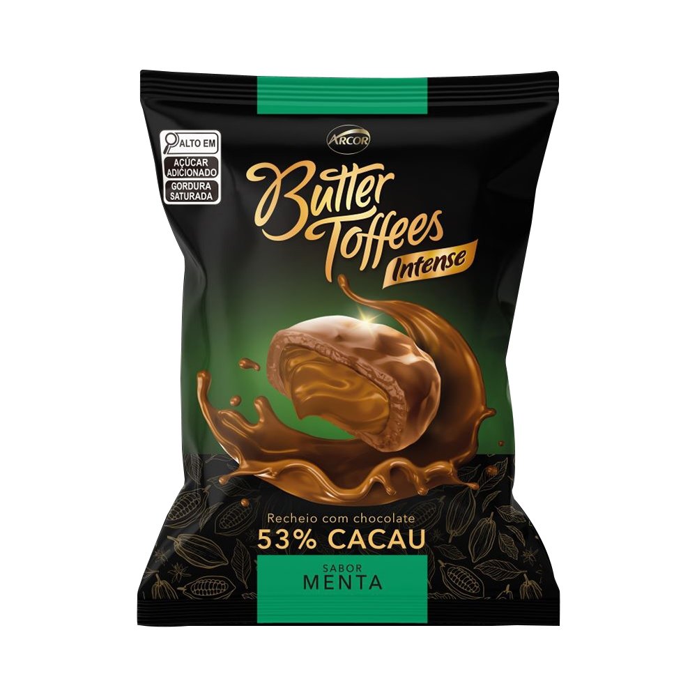 Bala Arcor Butter Toffees Intense Menta 500g