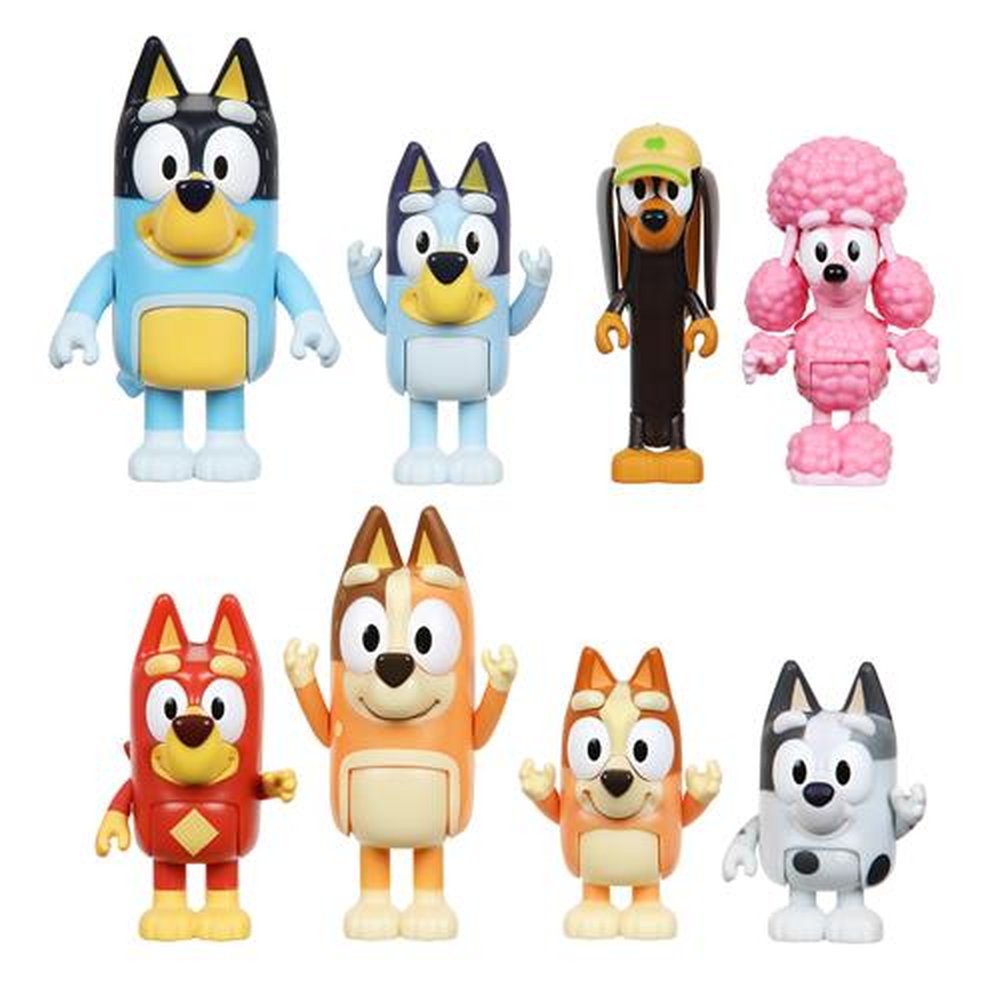 Bluey Kit com 8 personagens colecionáveis 6cm